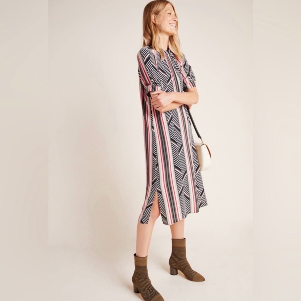 Anthropologie McKenzie Mock Neck Tunic Midi Dress size Large